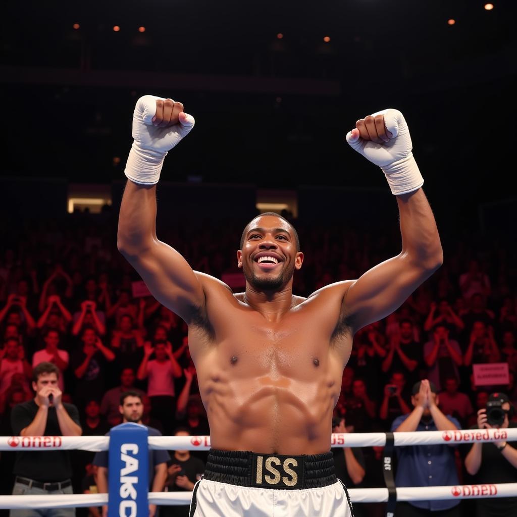 Anthony Joshua Celebrating Victory