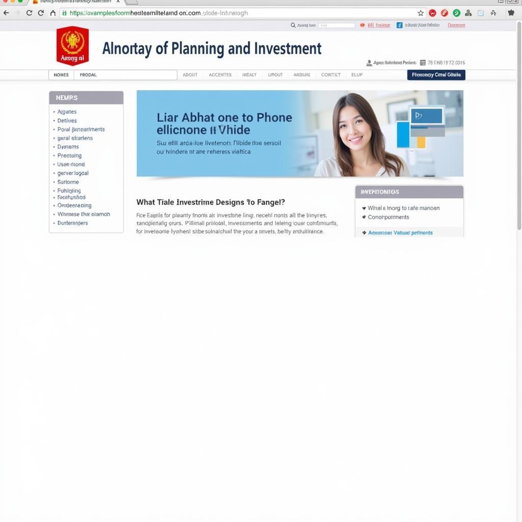 Website of Ministry of Planning and Investment