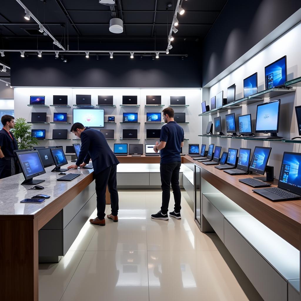 Laptop store with a wide variety of products and professional staff