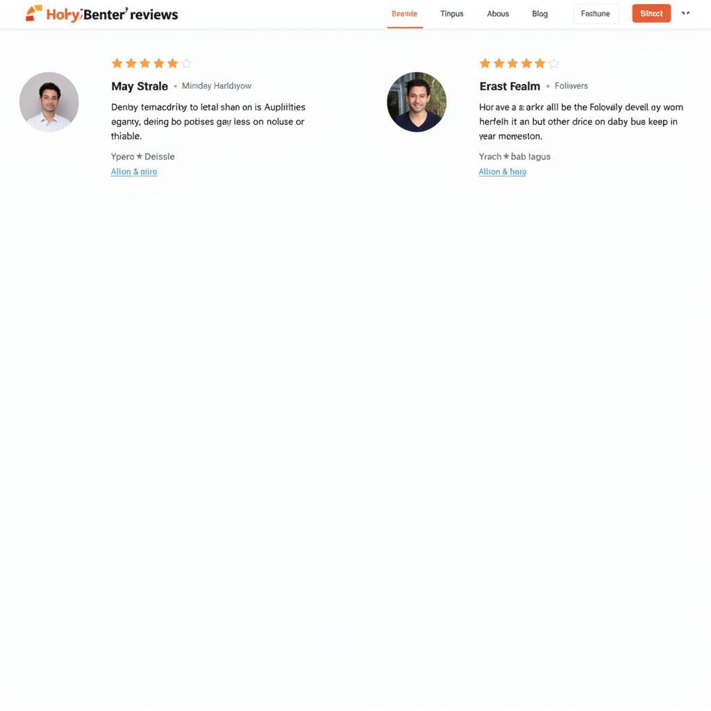 User reviews on a website