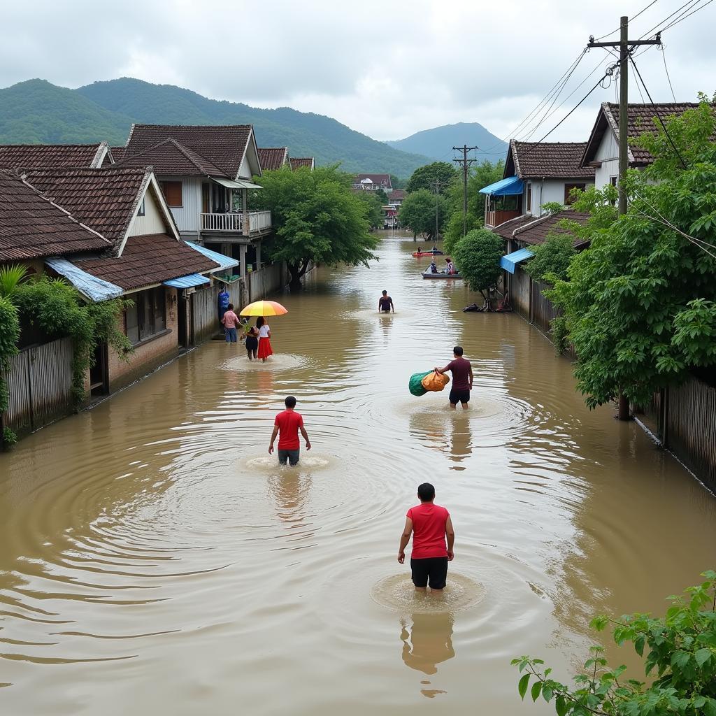 Lũ lụt Phú Yên: Hình ảnh ngập úng