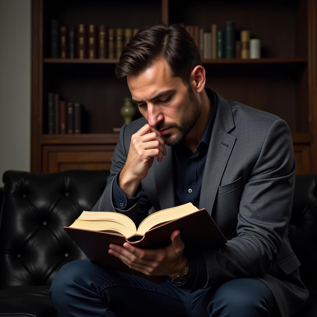 Man reading a book