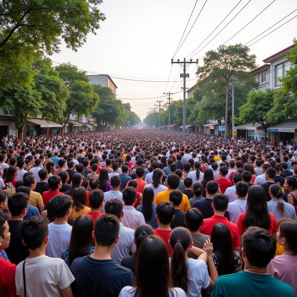 Người dân Xuân Dũng tham gia mít tinh địa phương