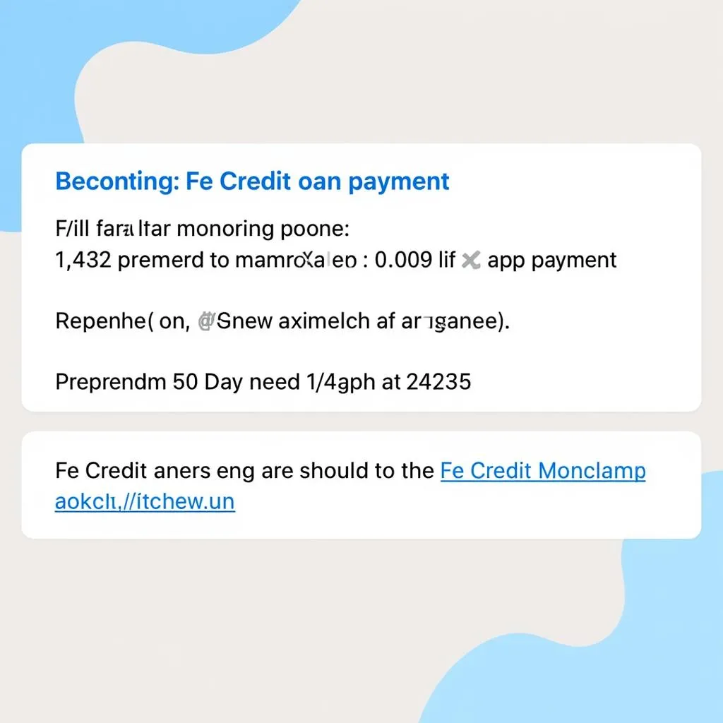 Tin nhắn nhắc nợ Fe Credit