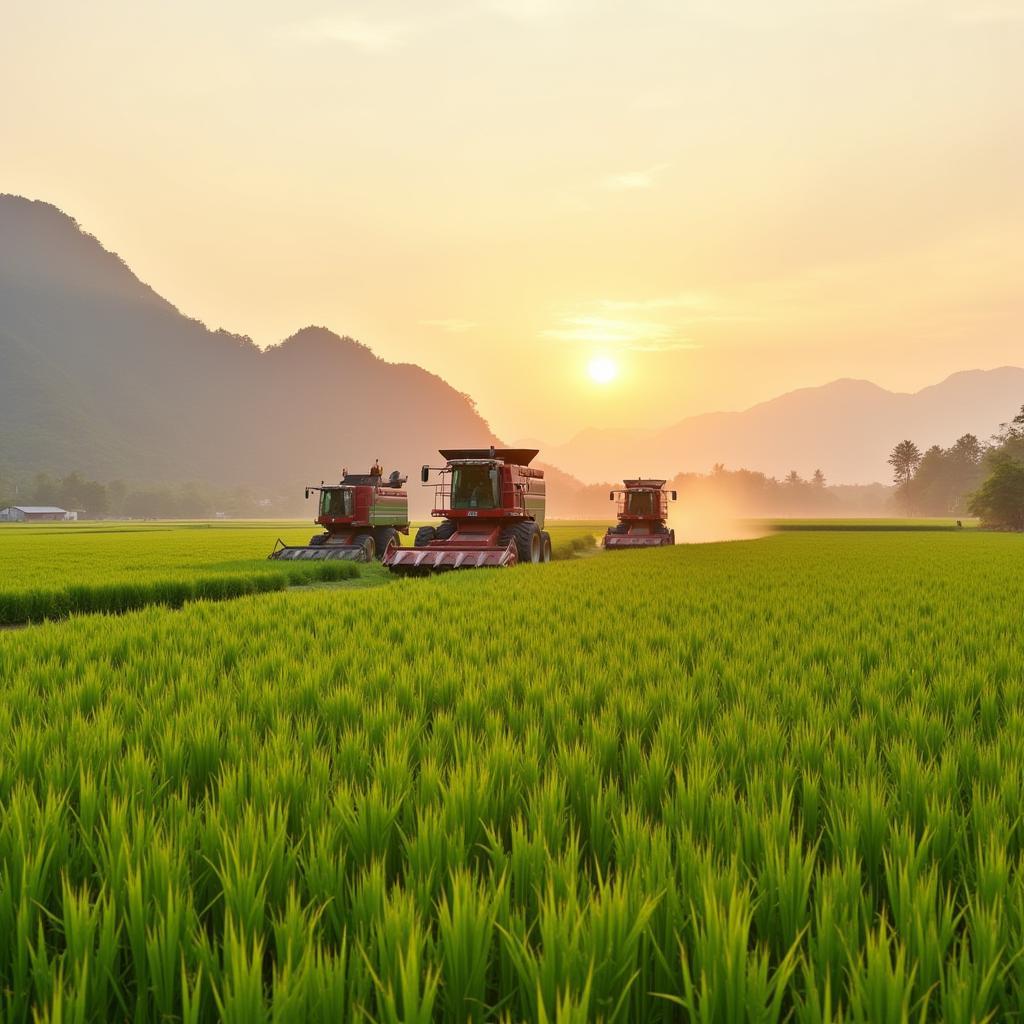 Nông dân An Giang thu hoạch lúa