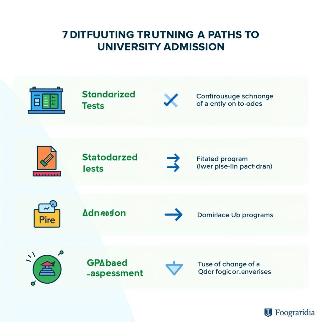 Various university admission methods illustrated