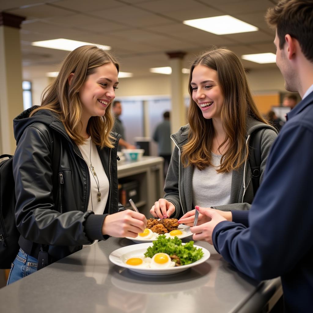 Students Ordering Food in Canteen