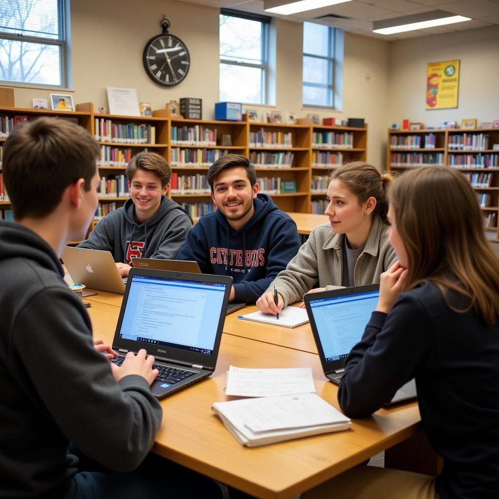 HUST Students Collaborating on Assignments