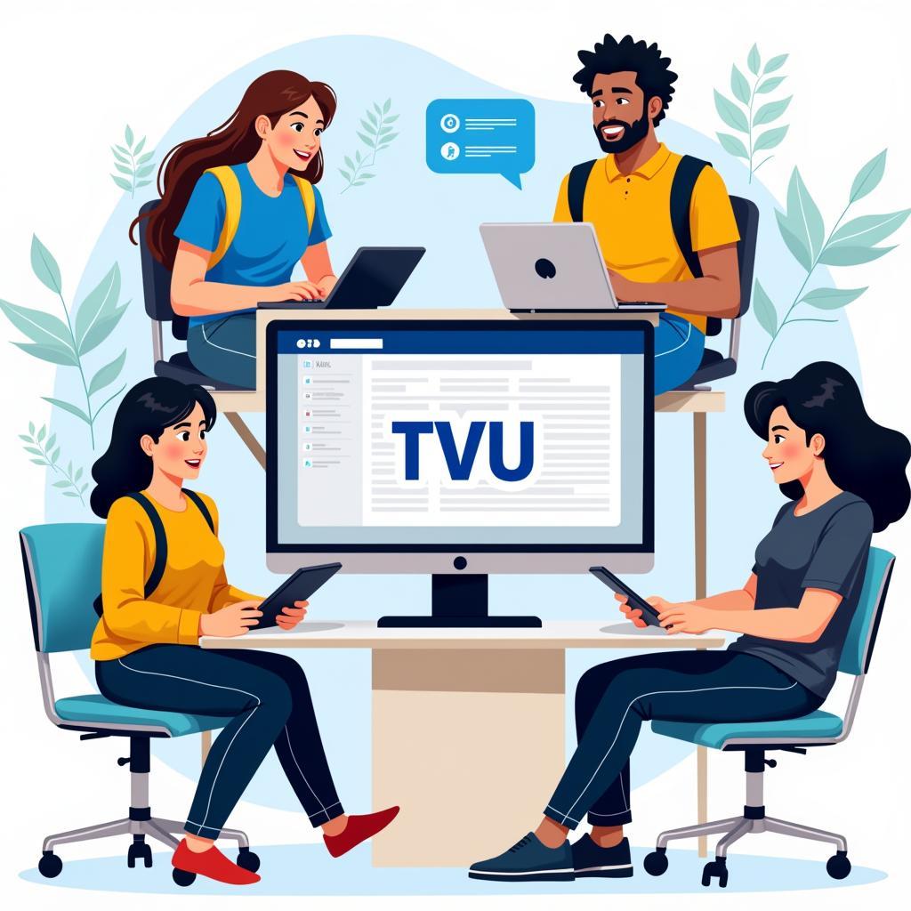 Students using the TVU portal