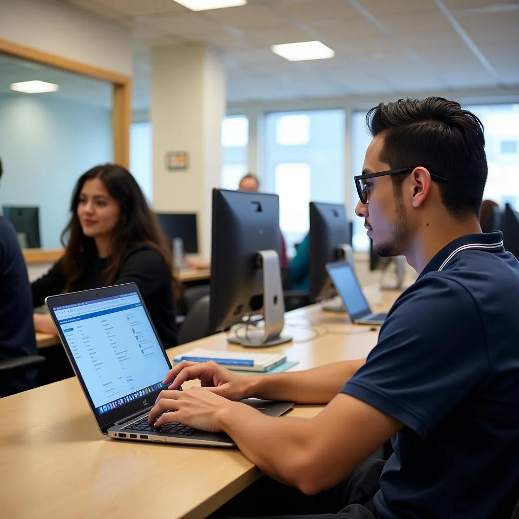 Students using computers at TDT University