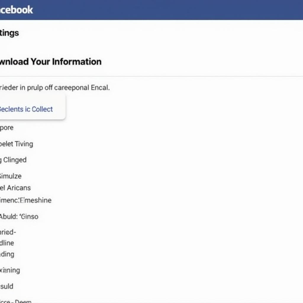 Tải xuống dữ liệu Facebook