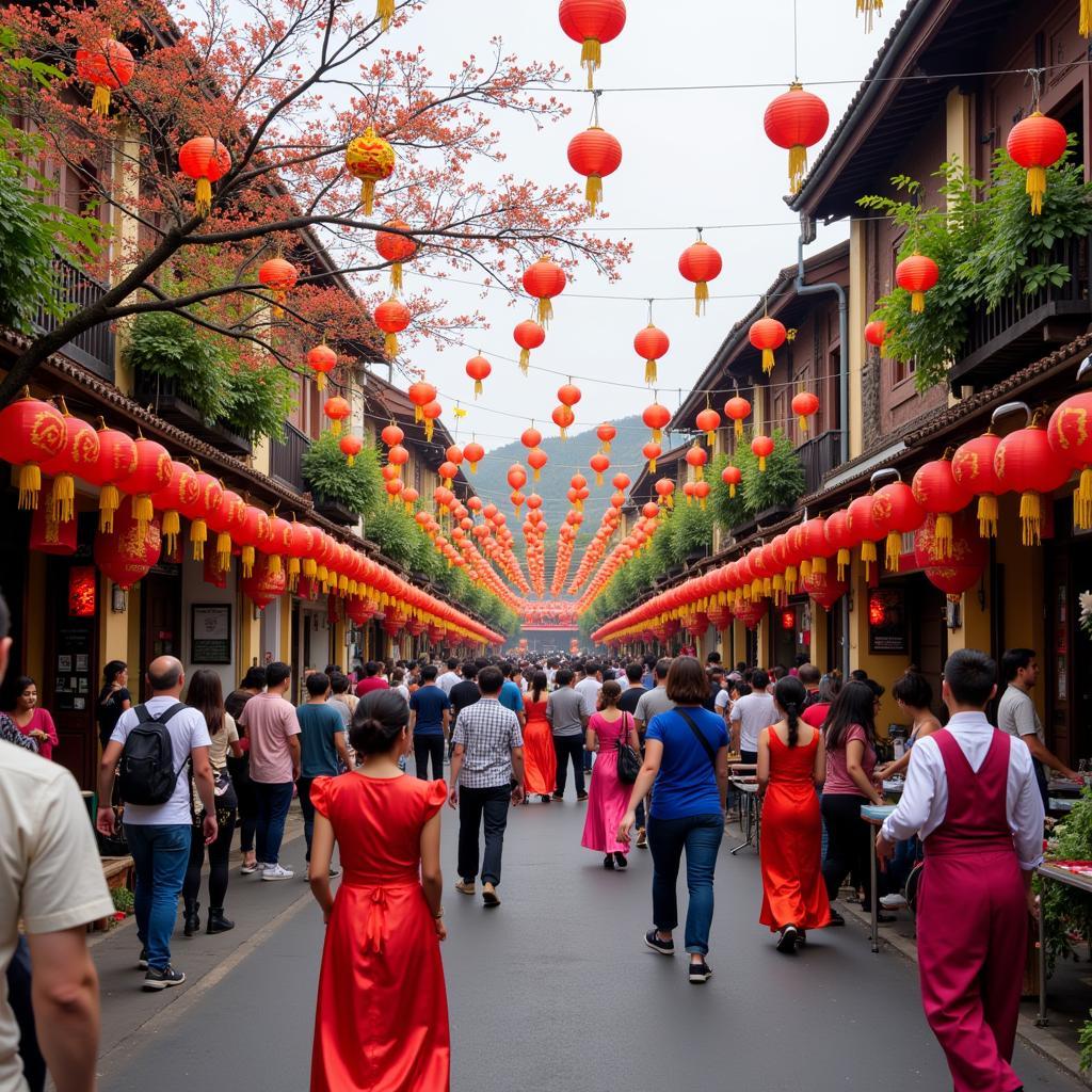 Hội chợ xuân nhộn nhịp tại Hoài An