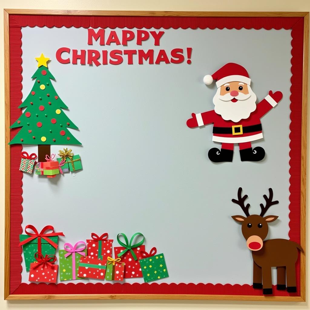 Christmas themed kindergarten bulletin board