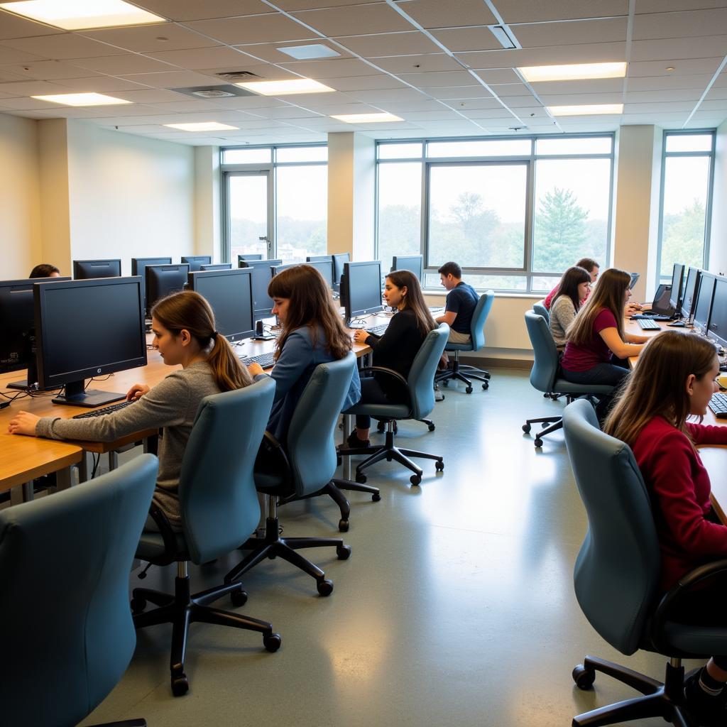 Modern computer lab in a university