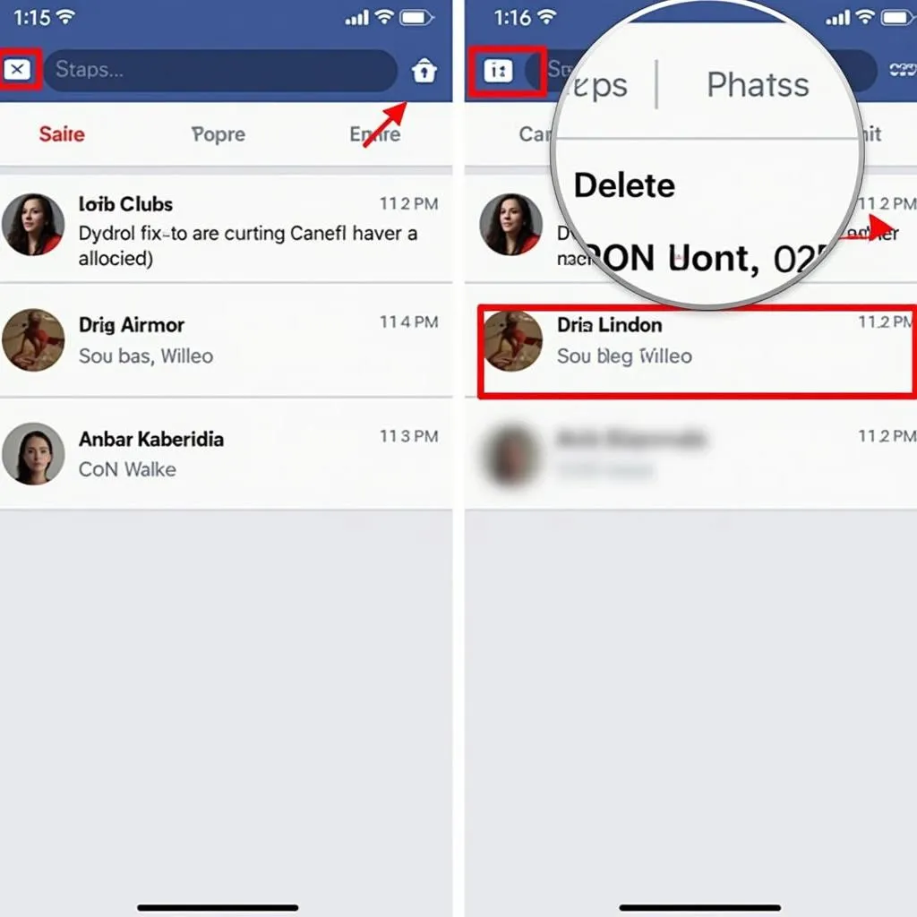 Xóa cuộc trò chuyện Facebook trên điện thoại