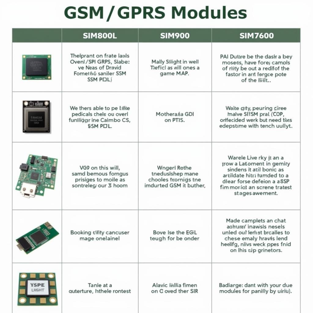 Các loại module GSM/GPRS phổ biến