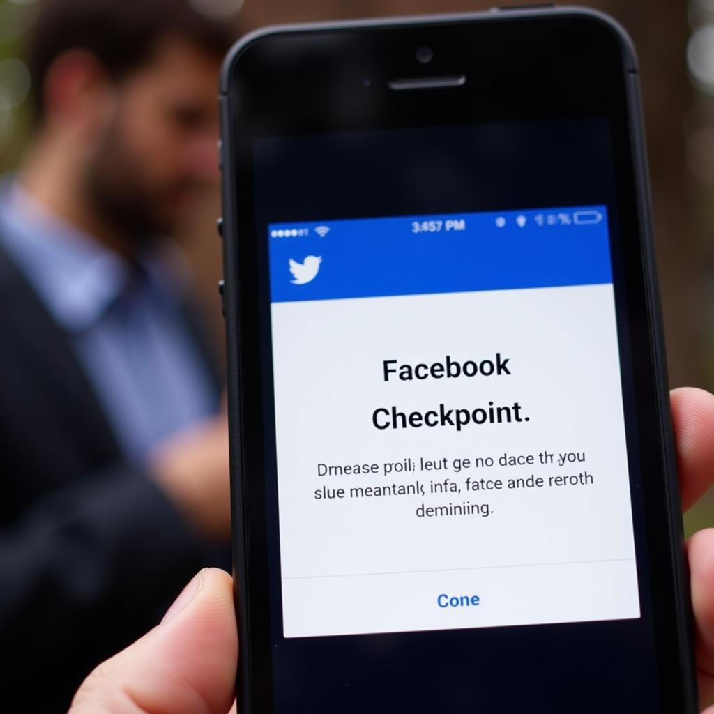 Hình ảnh minh họa về Facebook checkpoint tin nhắn, hiển thị màn hình điện thoại với thông báo checkpoint.