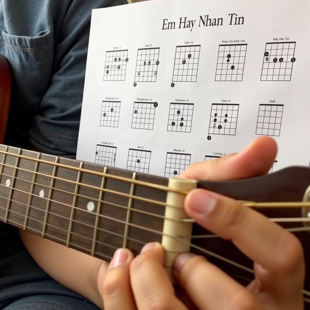 Học đàn guitar với hợp âm Em Hãy Nhắn Tin