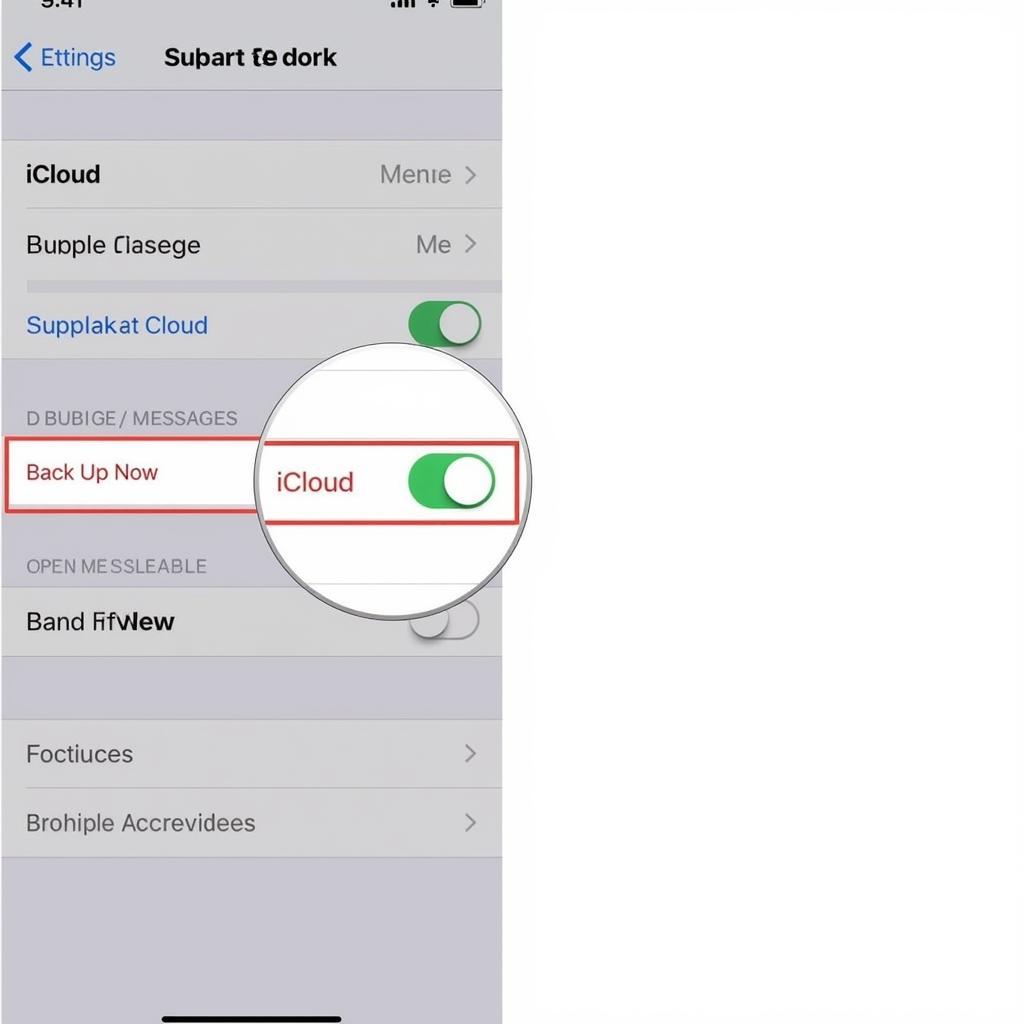 Sao lưu tin nhắn iCloud