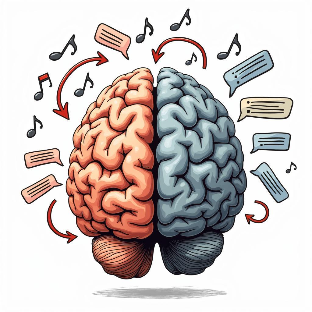 Brain multitasking with music and messaging