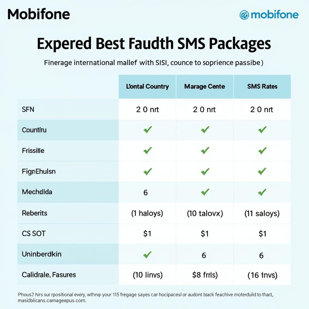 Cước phí SMS quốc tế Mobifone