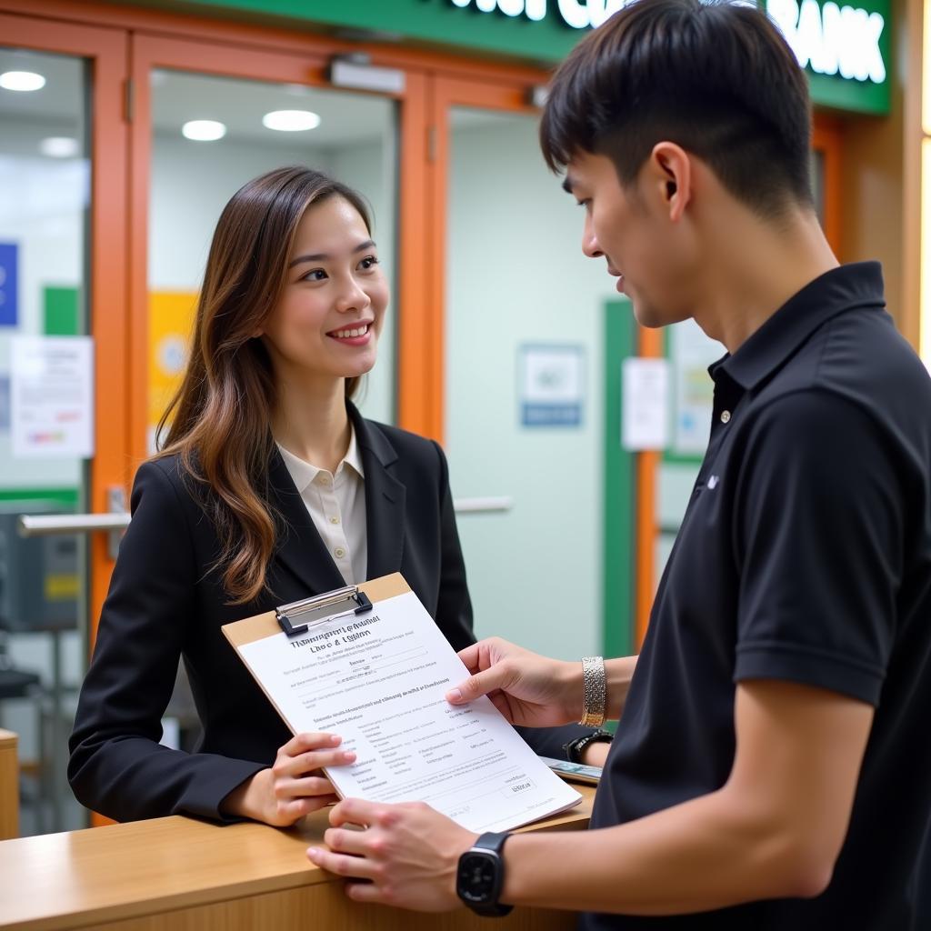 Đăng ký tin nhắn Vietcombank tại quầy