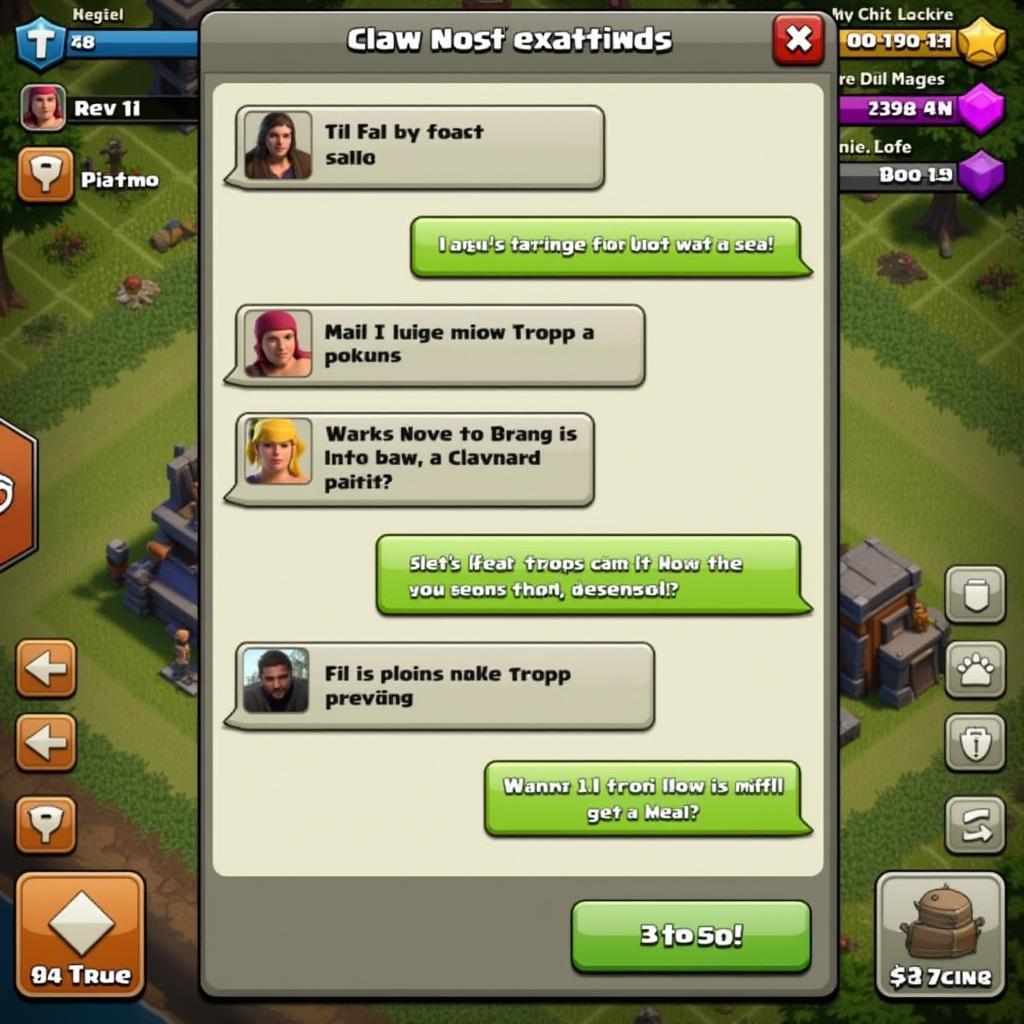 Nhắn tin cho đồng đội trong clan Clash of Clans